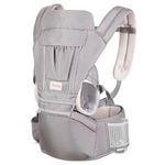 1st Step 5 in 1 Hip Seat Baby Carrier with 5 Carry Positions, Detachable Hip seat, Padded Waist Belt for 4 to 36 Months Baby, Adjustable New-Born to Toddler Carrier, Max Weight Up to 16 Kgs (Grey)