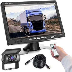 Podofo Telecamera Retromarcia per Auto, 7 pollici HD LCD Specchio Monitor + Telecamera retromarcia Impermeabile IP68 Visione Notturna Kit con Cavo da 20 m, DC 12 V-24 V