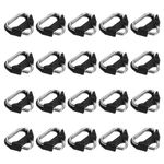 PATIKIL Camera Strap Lug Ring, 20 Pack Metal Triangle Split Ring Hook Adapter with Plastic Cap Universal for Camera Shoulder Strap, Silver Black