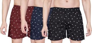 Nermosa Pure Cotton Comfortable & Breathable Printed Regular Shorts/Boxer for Men, Pack of 3 (in, Alpha, L, Regular, Multicolor3)