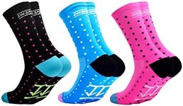 VWU Mens Cycling Socks Running Sports Socks Size 6-11 (Mens shoe size 6-11, Spot (3 pack))