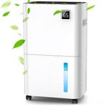 20L/Day Dehumidifiers for Home Damp, Quiet & Powerful Dehumidifier with Laundry Mode, Front LED Humidity Display, Lift up handle and 24 Hour Timer,Continuous Drainage, Ideal for Mould, Damp & Moisture