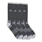 ColumbiaMensMid-calf Moisture Control Ribbed Crew 4-pack SocksBlk/Gry Marl 110-13, Black, 10-13