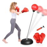 Dripex Punch Ball with Stand for Adults Kids, Adjustable Standing Boxing Speed Reflex Bag with Gloves, Home Gym Set for Adults/Christmas Birthday Gifts for Boys Girls 3-14 Years Old