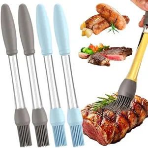 4-Pack Basting Brush for Cooking, Silicone Heat Resistant Pastry Brushes, Spread Oil Sauce Butter, Food Brush for Cooking/BBQ/Barbecue/Baking, Grilling Tool Kitchen Gadget Home Outdoor Use