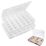 36 Grids Plastic Organizer Storage Container Box, 2-Pack Clear Removable Grid Box Organizer for Jewelry Tackle Crafts Earring Cosmetics