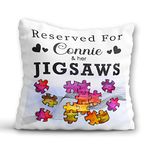 Jigsaw Puzzle Cushion for Her - Personalised Birthday Gift for Women - Jigsaw Enthusiast Pillow - Dissectologist Christmas Gift - Mother's Day Gift for Mum Grandma Auntie Friend Puzzleologist Puzzler