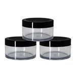 nsb herbals Acrylic Container San Jars With Black Outer Lid And Inner White Lid Set For Lip Balms, Diy Skin Care, Body Butters And Creams (Clear, 50 G) (3)