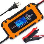 Quick Car Battery Charger, 12V/10A 24V/5A ，Compatible Automotive Smart Portable Lead Acid Battery Charger Maintainer Enhanced Pulse Repair Trickle Charger for Car,Truck，Motorcycle, Lawn Mower，Boat