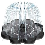 SZMP Solar Water Fountain, 3.5W Solar Fountain for Bird Bath 2025 Upgrade Glass Panel, Solar Powered Water Feature Floating Solar Power Fountain with 8 Nozzle & 4 Fixer for Garden, Pool, Pond