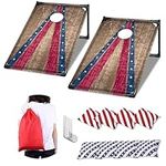 NZQXJXZ Portable Corn Hole Toss Game Set Cornhole Game Boards with 8 Bean Bags and Carrying Case Cornhole Set for Adults and Kids Indoor & Outdoor Play