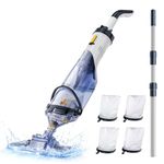JESIMAIK Handheld Pool Vacuum Cleaner, Rechargeable Pool Cleaner with 18.5 GPM Suction, 60 Min Runtime, Telescopic Pole, Cordless Pool Vacuum for Above Ground Pool, Inground Pools, Spas, Hot Tub