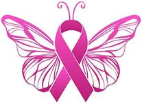 Butterfly Breast Cancer Awareness Vinyl Decal Sticker - Car Truck Van SUV Window Wall Cup Laptop - One 5.5 Inch Decal - MKS1323