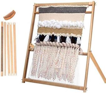 Weaving Loom with Stand 24" H x 21" W (Approx.) Wooden Multi-Craft Weaving Loom Arts & Crafts, Extra-Large Frame, Develops Creativity and Motor Skills Weaving Frame Loom with Stand (24" H x 21")