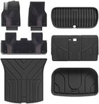 3W Star Trails Carpets for Tesla Model Y Juniper 2025 2026 Metal Pedal Floor Mats & Cargo Liner Backrest Mats Full Set Double Layer TPE All Weather Custom Fit Model Y Accessories Premium/Performance