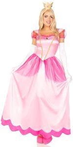 Leg Avenue 2 Piece Classic Pink Princess Full Length Ball Gown Costume Set with Gloves for Women, X-Large