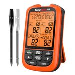 TempPro TempSpike 1000FT Wireless Meat Thermometer Digital with 2 Upgraded Ultra-Thin Probe, Smoker Thermometer Wireless for Oven Rotisserie Sous Vide Stove BBQ Grill (Previously ThermoPro)
