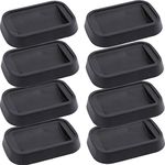 Yopay 8 Pack Bed Stopper Furniture Caster Cups, Rubber Furniture Wheel Stopper Fits to Most Wheels of Sofas, Beds, Chairs, Carpet or Durable Hard Floors, Black, Rectangular, 3'' X 2''