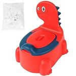 SCUXASH Potty Training Toilet Seat, Potty Chair for Boys and Girls Ages 1-6, Dinosaur Potty Training with Removable Urinal Pot, Lid, Backrest - Comfortable Potty Chair for Toddlers (Red)