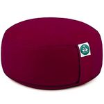 Present Mind Round Zafu Yoga Cushion (Height 16 cm) - Different Colour - High Yoga Cushions/Meditation Cushion - Made in the EU - Washable Cover - 100% Natural Floor Seat Cushion - Meditation Gifts