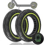 Felixstory 10 inch Solid Rubber Tire, 10X2.5 60/70-6.5 Tubeless Tyre for Ninebot Max G30 G30P G30LP Electric Scooter Front/Rear Tire, Puncture-Proof Wheel Replacement Luminous Green 2pcs