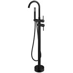 Aolemi Floor Mount Bathtub Faucet Freestanding Tub Filler Matte Black Standing High Flow Shower Faucets with Handheld Shower Mixer Taps