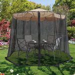 ABCCANOPY Upgrade 9FT-11FT Patio Umbrella Mosquito Netting Adjustable Mosquito Net with Zipper Door for Most Outdoor Market Table Umbrellas or Cantilever Offset Hanging Umbrellas (Black)