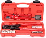 iCrimp PEX Pipe Clamp Crimping Tool Kit Cinch Crimper Tool for Stainless Steel Clamps from 3/8-inch to 1-inch with 1/2-inch 20pcs and 3/4-inch 10pcs SS PEX Clamps