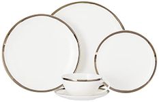 Mikasa Blakeslee Platinum Bone China 5-Piece Place Setting, Service for 1, White/Platinum