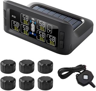 B-Qtech 3.2inch RV Tire Pressure Monitoring System with Repeater & 6 Sensors 0-15Bar/217PSI, Wireless Trailer TPMS 7 Alert Modes Real Time Display Pressure & Tempereture, for Motorhome,Truck,Pickup