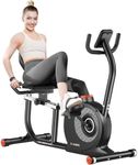 Recumbent Exercise Bike for Home 16 Levels Magnetic Resistance Stationary Bikes for Adults Seniors with Smart APP, LCD Monitor, Heart Rate Handle, Adjustable Seat & Backrest, 400lbs Weight Capacity