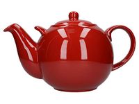 London Pottery Globe Extra Large Teapot with Strainer, 3 Litre, Red