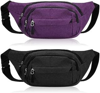 FRIUSATE 2 Pcs Bum Bag Waist Bags for Men, Travel Fanny Pack Bumbags Waist Pack Lightweight Fanny Bag for Traveling Running Walking