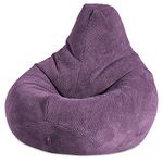 Gilda ® Highback Gamer Beanbag Chair with Amazing Back Support. Soft & Snugly OCEAN CORDUROY bean bag Lounger. Suitable for adult & kids. Ideal gaming chair for bedroom/lounge FILLING INCLUDED MAUVE