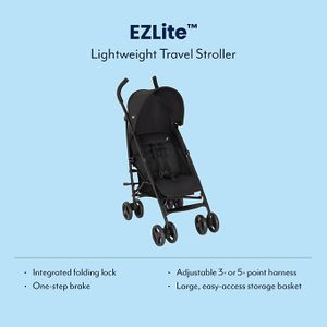 Graco EZLite Lightweight Stroller, Birth to 3 Years, Midnight Black, 6.6kg
