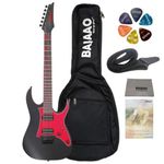 Ibanez GRG131DXBKF Solid-Body Electric Guitar with Gig-Bag, Polishing Cloth, Strap, Picks & E-Book - Black Flat