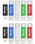 ABLAZE Type C USB Stick 8GB 10 Pack, Dual USB 2.0+ USB C Flash Drive for iPhone 15, Android Smartphone, Computers, Tablets, Mac,iPad,PC (10 Pack)