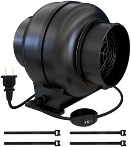 Artibear 3.5 Inch 168 CFM Inline Duct Ventilation Fan with 2 Speed Controller, Air Vent Blower for Hydroponic Grow Tent, Greenhouse, Workshop, Attics, Basement, Kitchens, Black