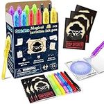 GIFTINBOX Invisible Ink Pens with UV light for Kids, Spy Pen Party Favors for Kids 8-12, 12Pack Invisible Ink Pen and Notebook, UV Pen for Secret Message Escape Room Birthday Party Favors for Kids 4-8