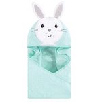 Hudson Baby Unisex Baby Animal Face Hooded Towel, Mint Bunny 1-Pack, One Size