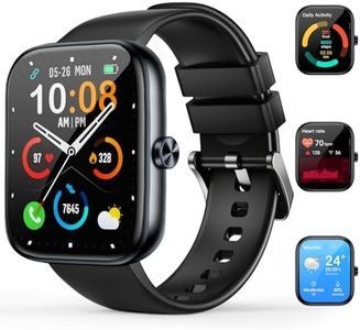 MFVLP Smart Watch for Men Women, 1.83" HD Touchscreen Fitness Watch with Bluetooth Call&Message Notifications, 110+Sport Modes, 24/7 Heart Rate/Sleep Monitor, IP68 Waterproof for Android iOS, Black