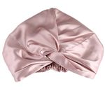 TRIXES Mulberry Silk Hair Wrap - Sleep Cap Bonnet – Protect Your Hair Whilst Sleeping – Adjustable Elastic Ribbon Beige