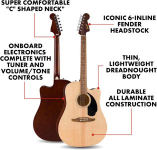 Fender California Redondo CE Acoustic Guitar – Spruce Top, Cutaway, Natural
