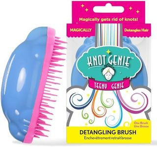 Knot Genie Teeny Detangling Hair Brush for Kids (Mystical Cloud) | Perfect Detangling Brush for Curly Hair, Gently Separate Tangles, Leaves Hair Smooth and Shiny | The Pain Free Knot Detangler
