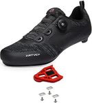 Mens Cycling Shoes Womens Mountain Road Bikes Shoe Compatible with Peloton Bike & Look ARC Delta, Compatible Installation SPD/SPD-L & KEO Cleats Black UK 9