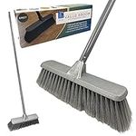 Indoor Broom Soft Bristle Sweeping Brush - Perfect Kitchen Broom for Laminate, Vinyl or Wooden Floor