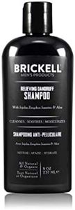 Brickell Men's Relieving Dandruff Shampoo For Men, Natural & Organic, Soothes and Eliminates Dandruff with Ziziphus Joazeiro, Aloe and Jojoba Oil (8 Oz)