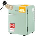 TZS First Austria - Retro Mini Fridge 40L - Silent Operation - Vintage Minibar for Bedrooms & Offices - Mint