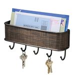 InterDesign Wall Mount, Mail and Key Rack - Bronze