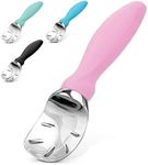 Zulay Ice Cream Scoop With Soft Easy Grip Handle - Ice Cream Scooper With Built-in Lid Opener - Heavy Duty Icecream Scoop With Non-Slip Handle For Soft & Hard Ice Cream (Pink)